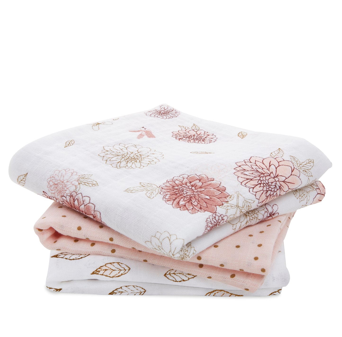 aden + anais™ organic cotton muslin merliukai (3 vnt.)