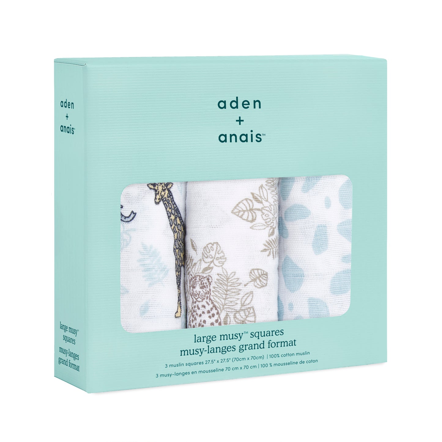 aden + anais™ organic cotton muslin merliukai (3 vnt.)
