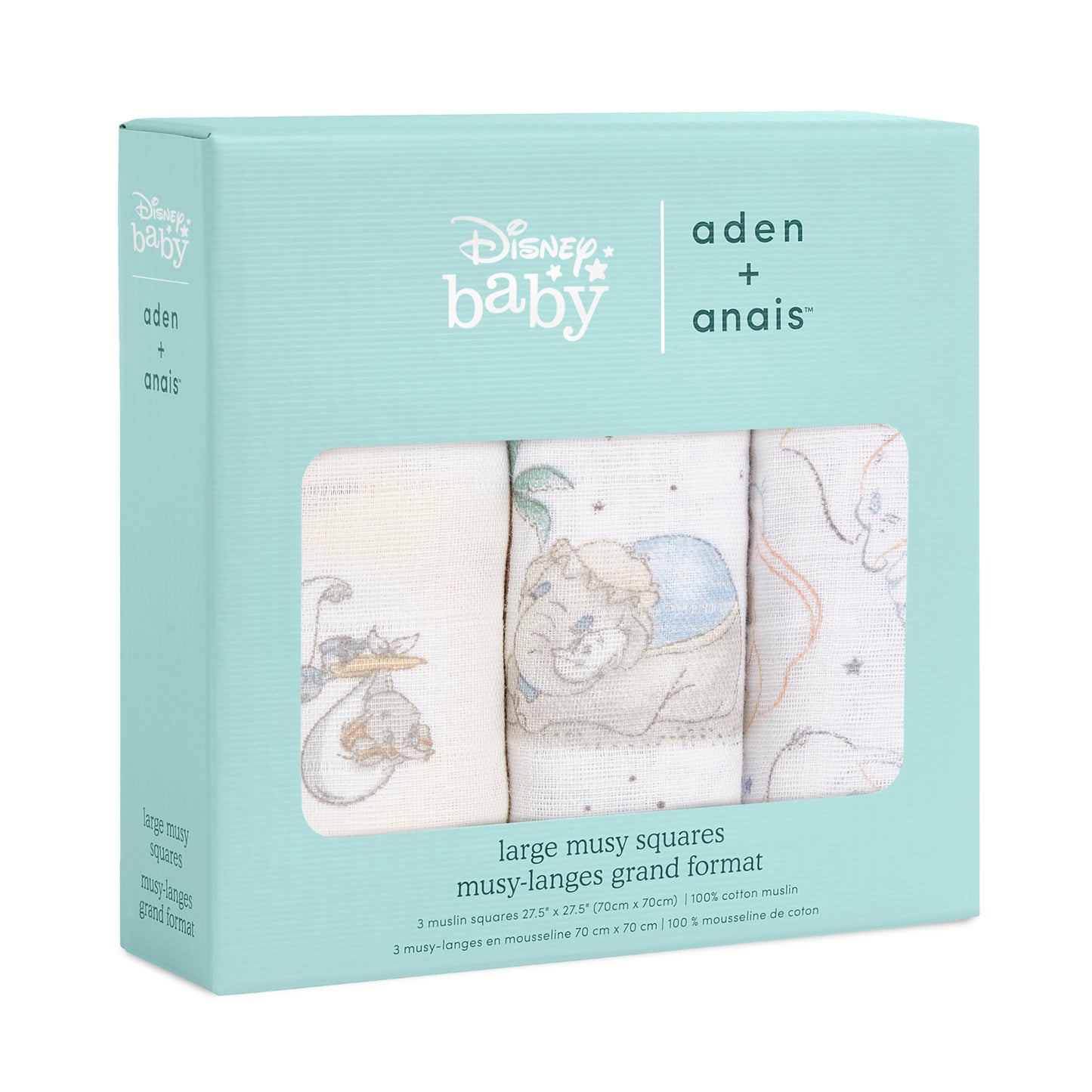 aden + anais™ organic cotton muslin merliukai (3 vnt.)