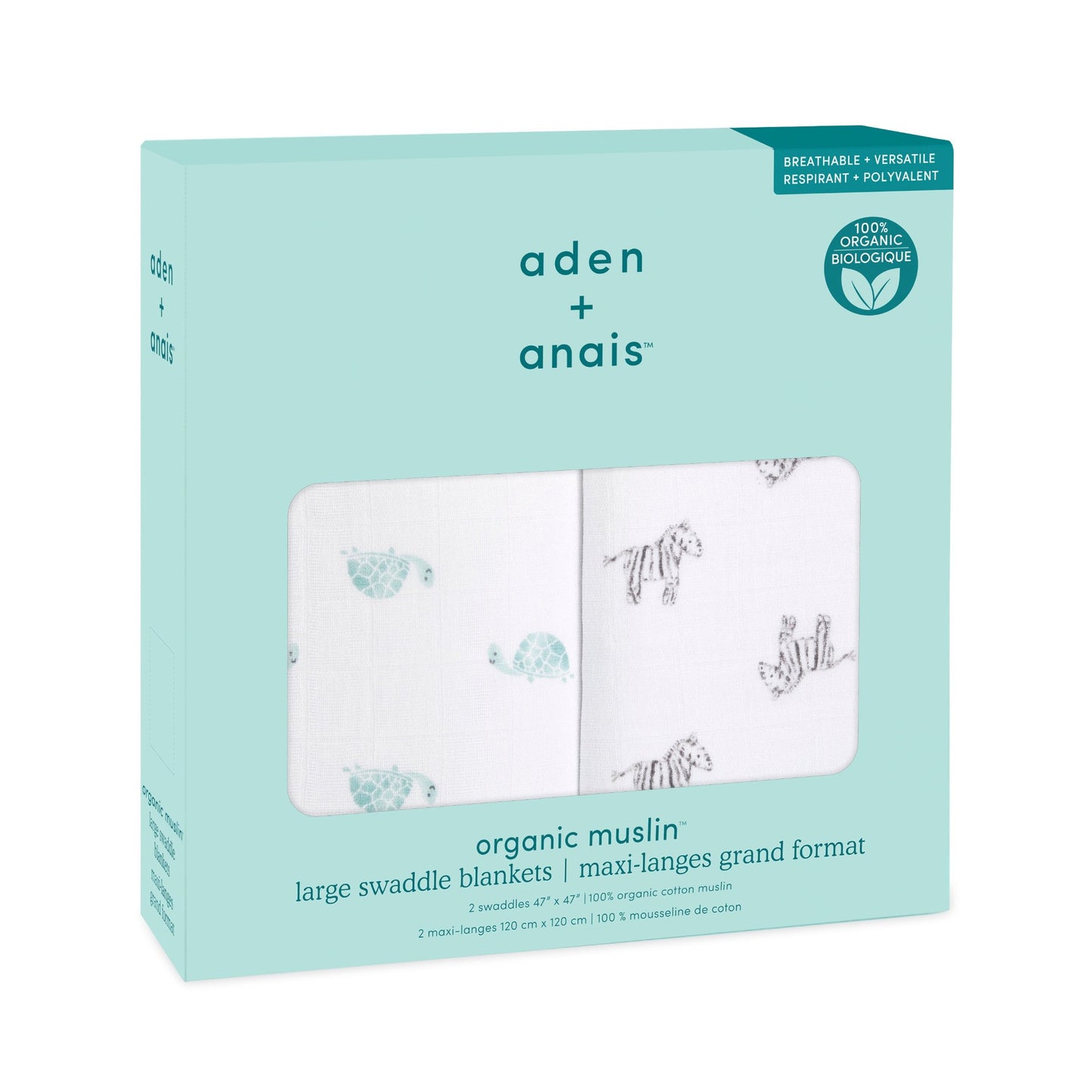 aden + anais™ organic muslin vystyklai (2 vnt.)