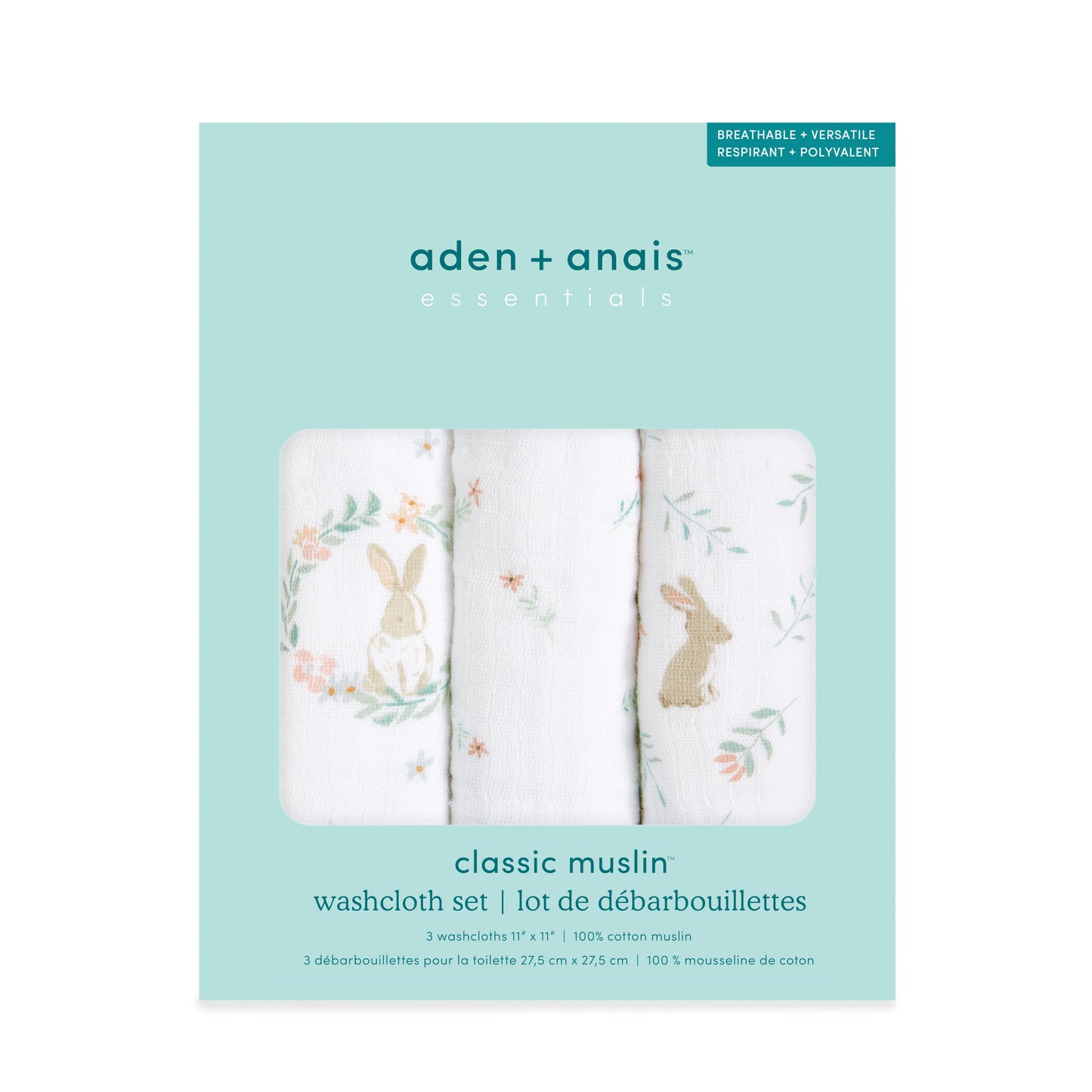 aden + anais™ essentials kūdikio plaušinės (3 vnt.)
