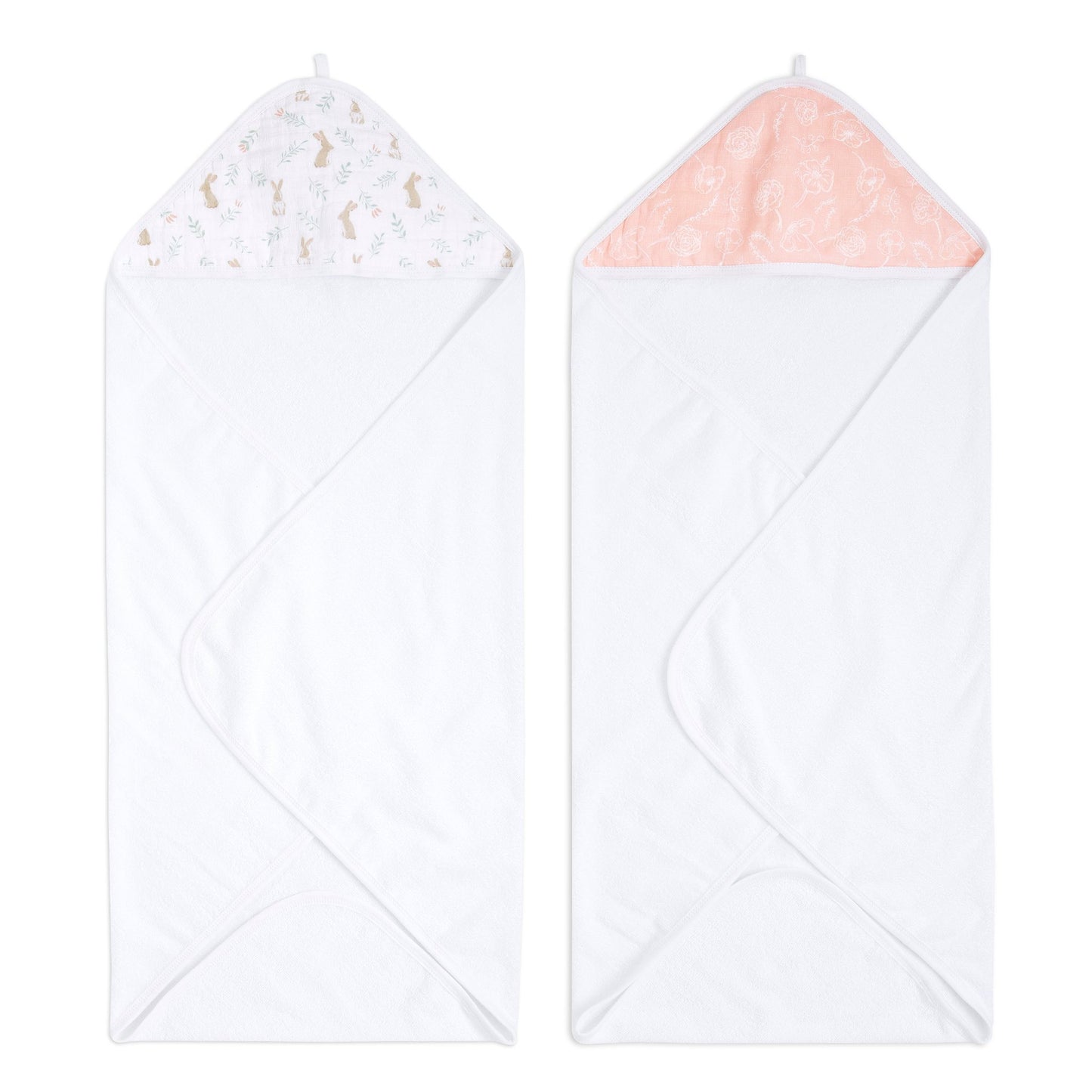 aden + anais™ essentials rankšluosčiai su gobtuvu (2 vnt.)