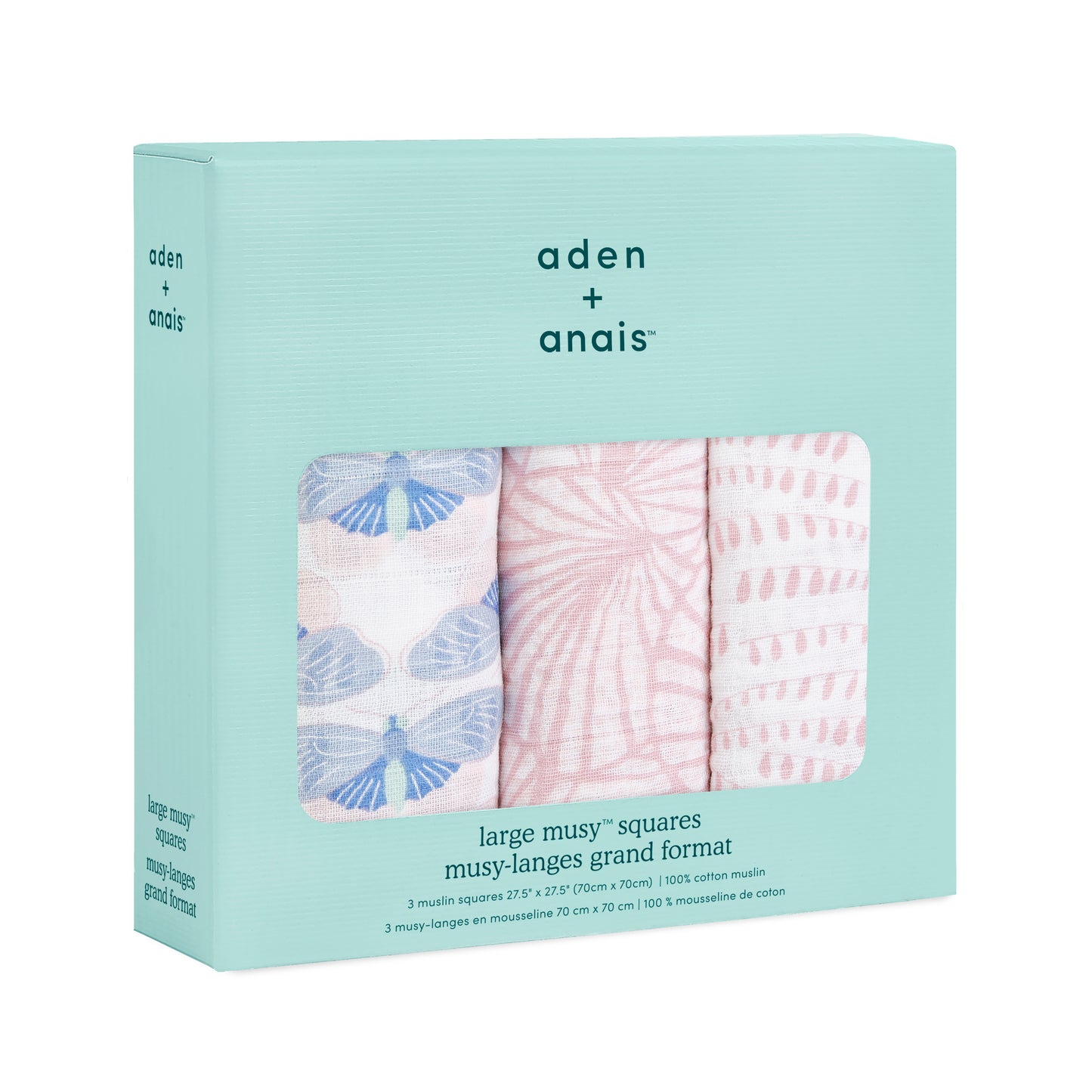 aden + anais™ organic cotton muslin merliukai (3 vnt.)