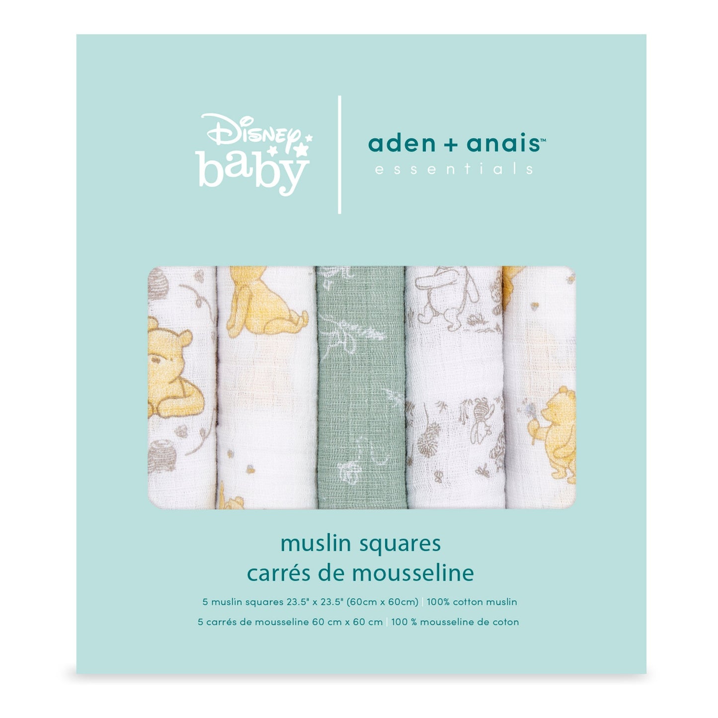 aden + anais™ essentials classic muslin merliukai (5 vnt.)