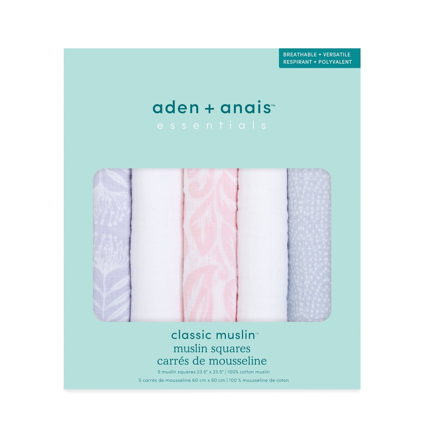 aden + anais™ essentials classic muslin merliukai (5 vnt.)