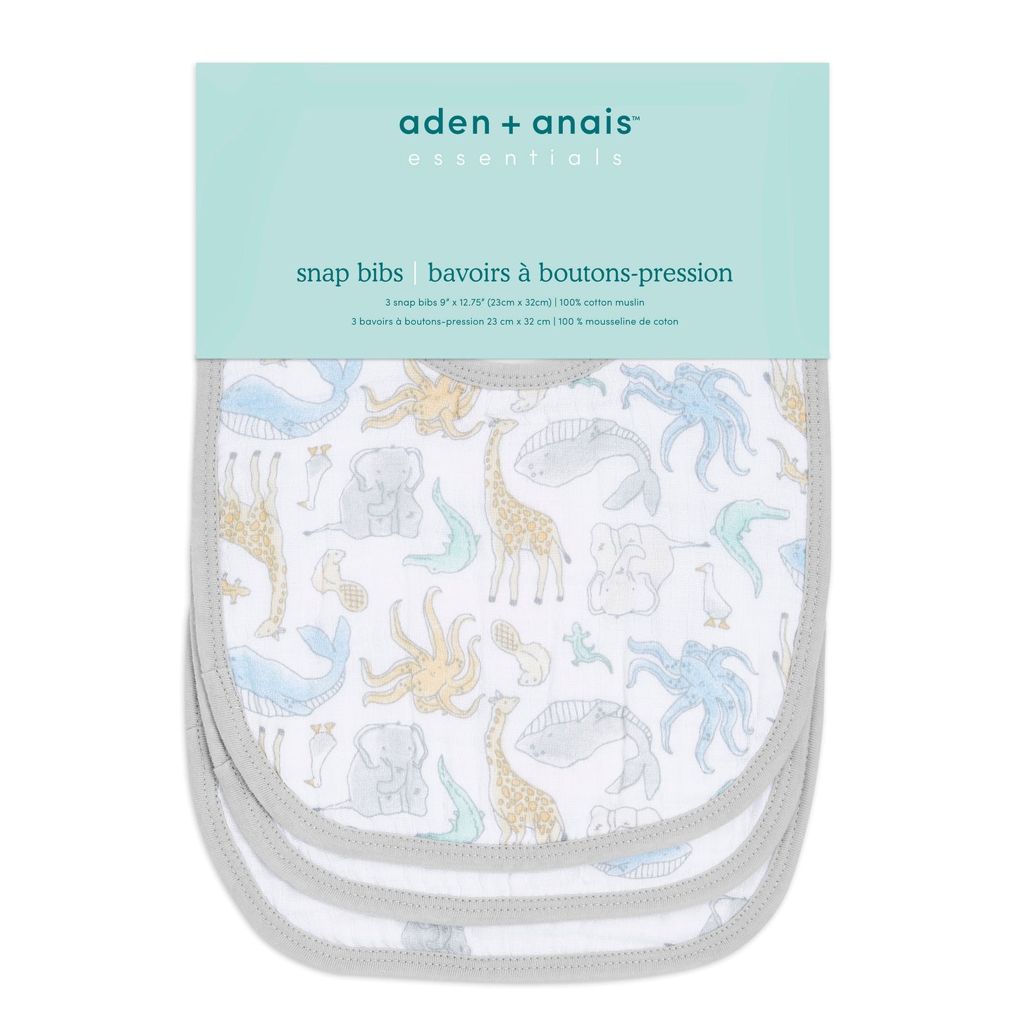 aden + anais™ snap bibs užsegami seilinukai (3 vnt.)