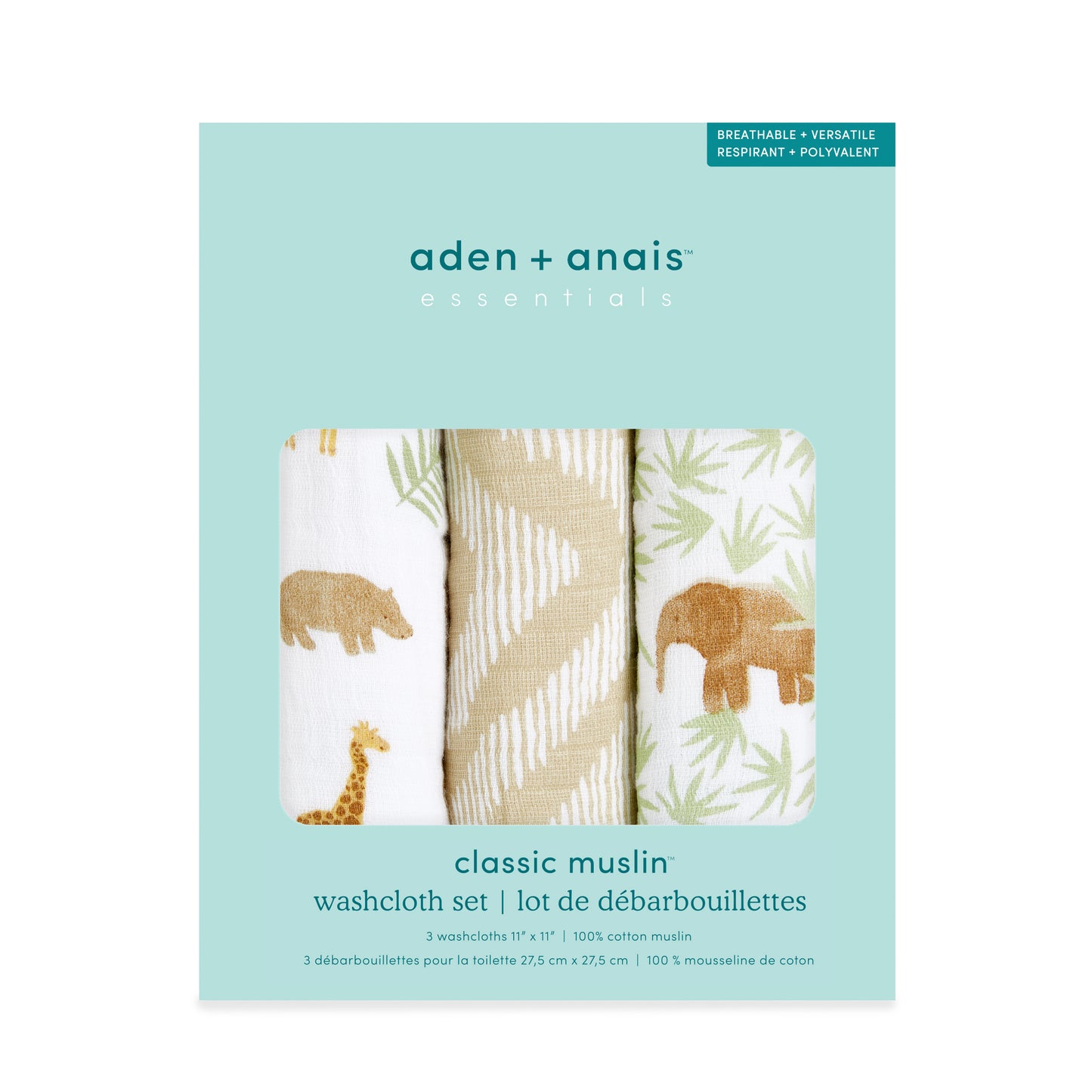 aden + anais™ essentials kūdikio plaušinės (3 vnt.)