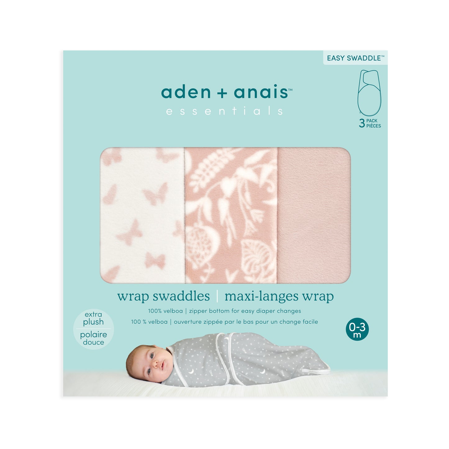 aden + anais™ essentials Velboa Easy Wrap vystyklai (3vnt.)