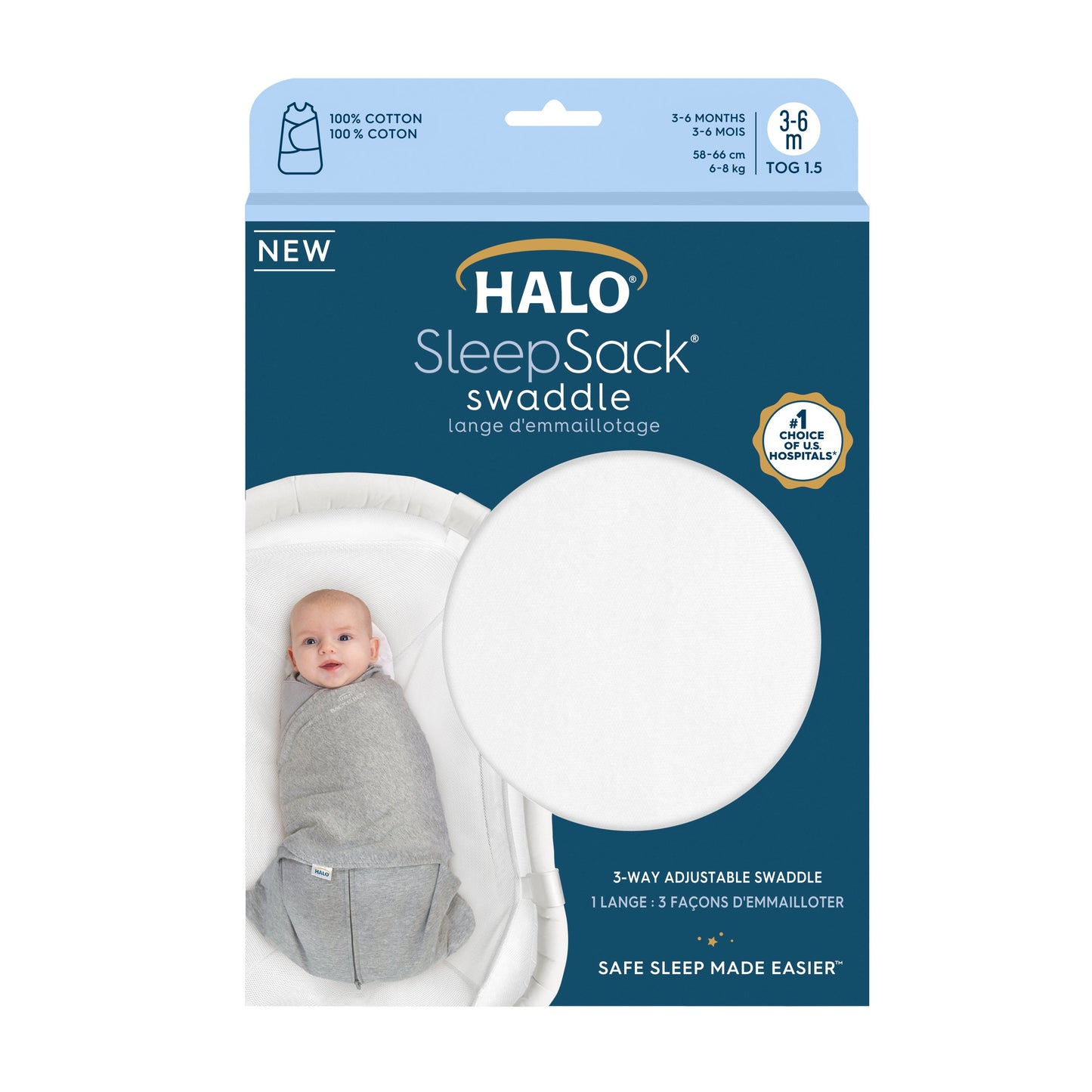 HALO SLEEPSACK® swaddle 1.5 TOG vystyklas - miegmaišis