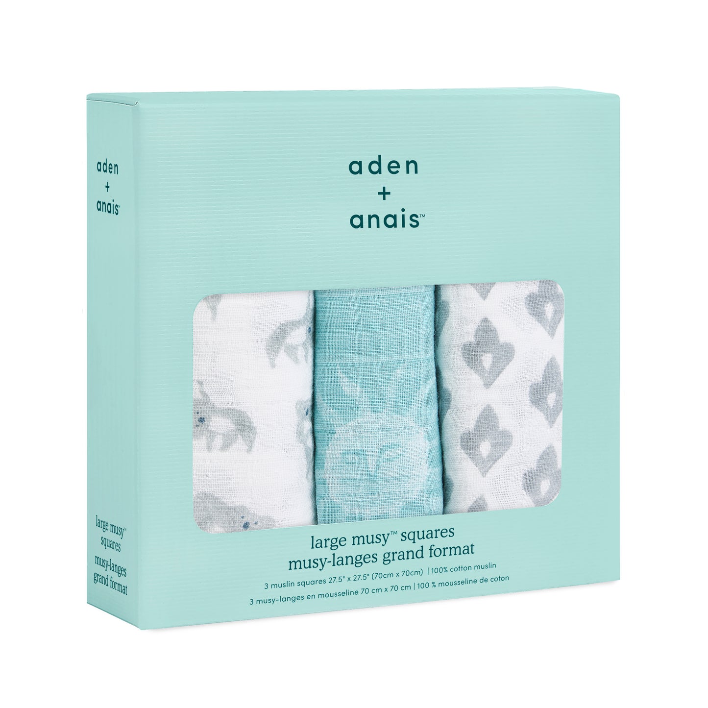 aden + anais™ organic cotton muslin merliukai (3 vnt.)