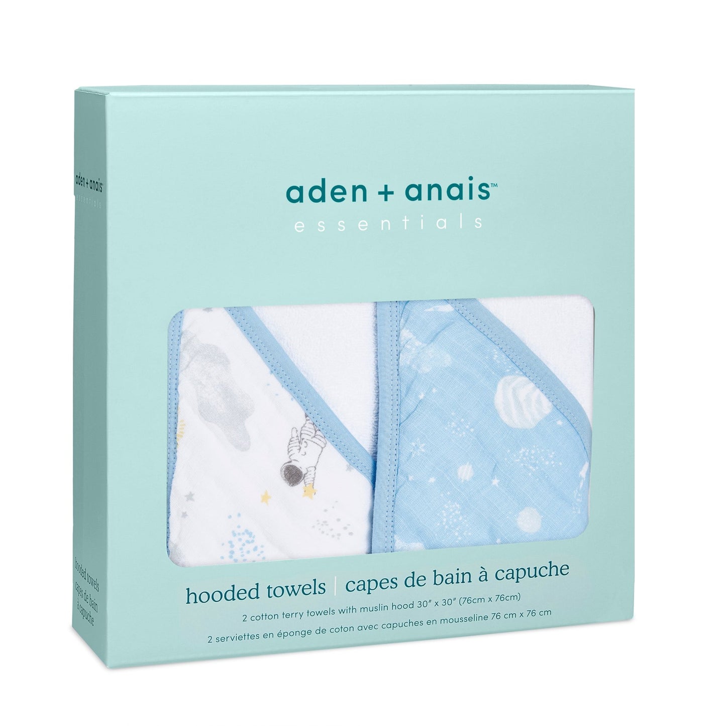 aden + anais™ essentials rankšluosčiai su gobtuvu (2 vnt.)