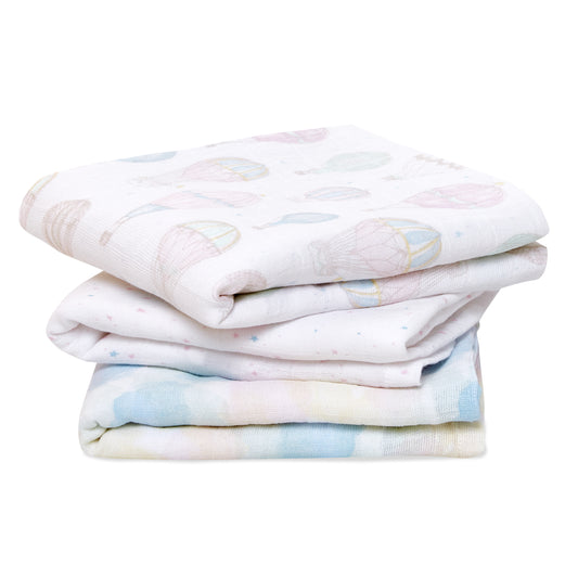 aden + anais™ organic cotton muslin merliukai (3 vnt.) - Tiny Humans