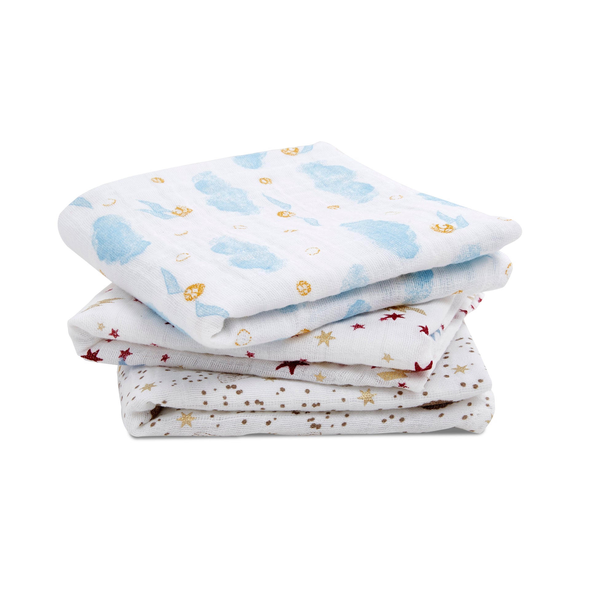 aden + anais™ organic cotton muslin merliukai (3 vnt.) - Tiny Humans