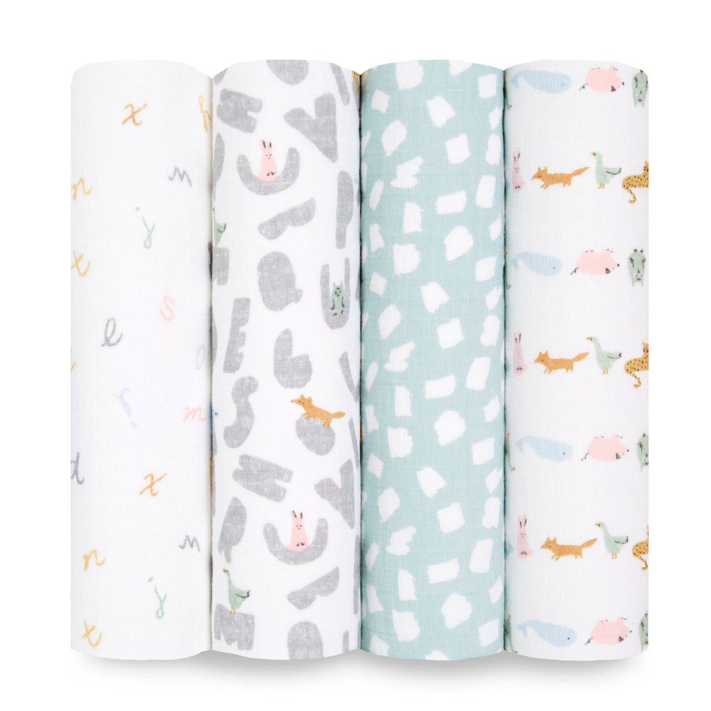 aden + anais™ essentials cotton muslin vystyklai (4 vnt.) - Tiny Humans