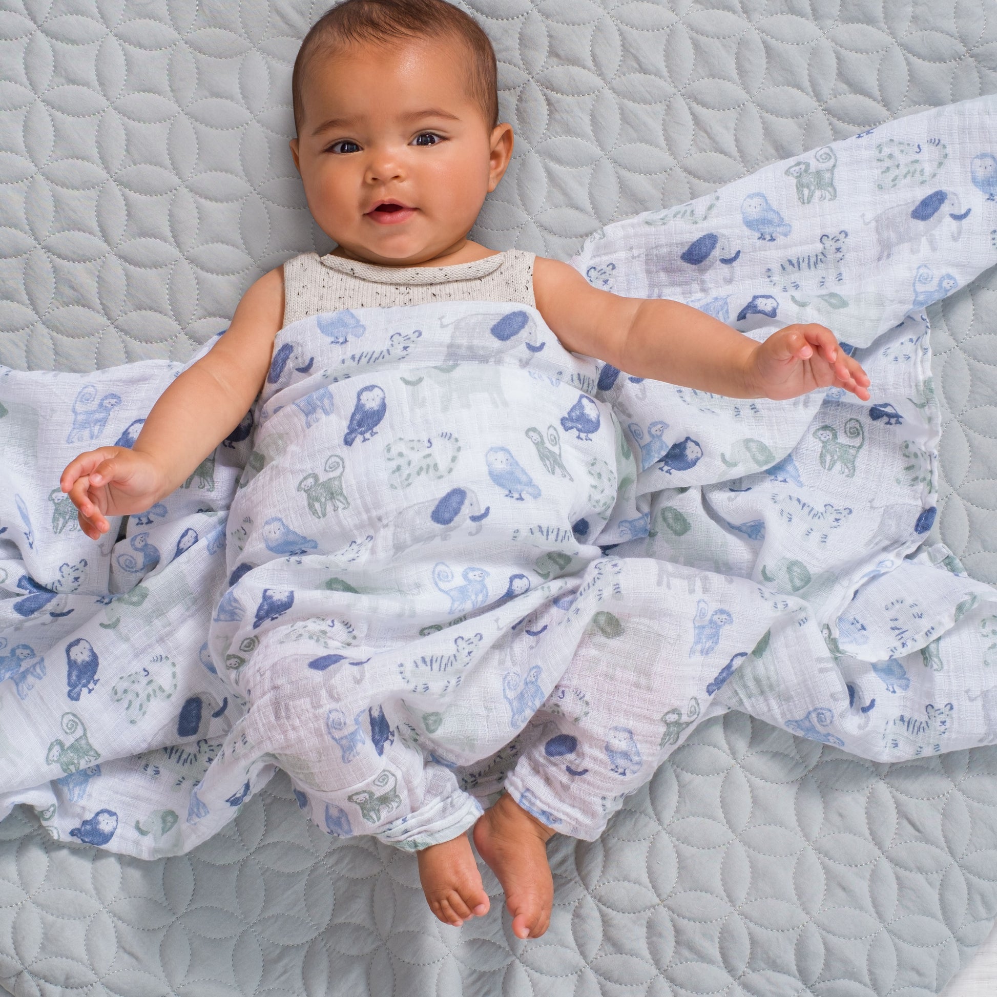 aden + anais™ essentials cotton muslin vystyklai (4 vnt.) - Tiny Humans