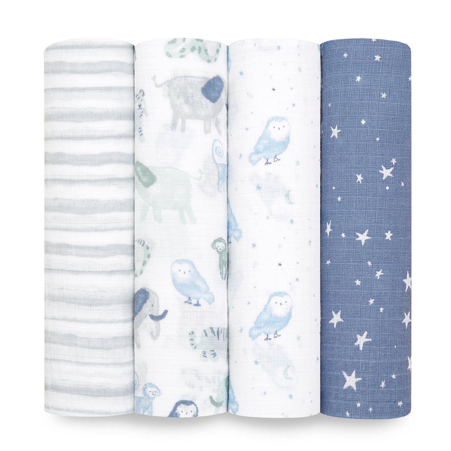 aden + anais™ essentials cotton muslin vystyklai (4 vnt.) - Tiny Humans