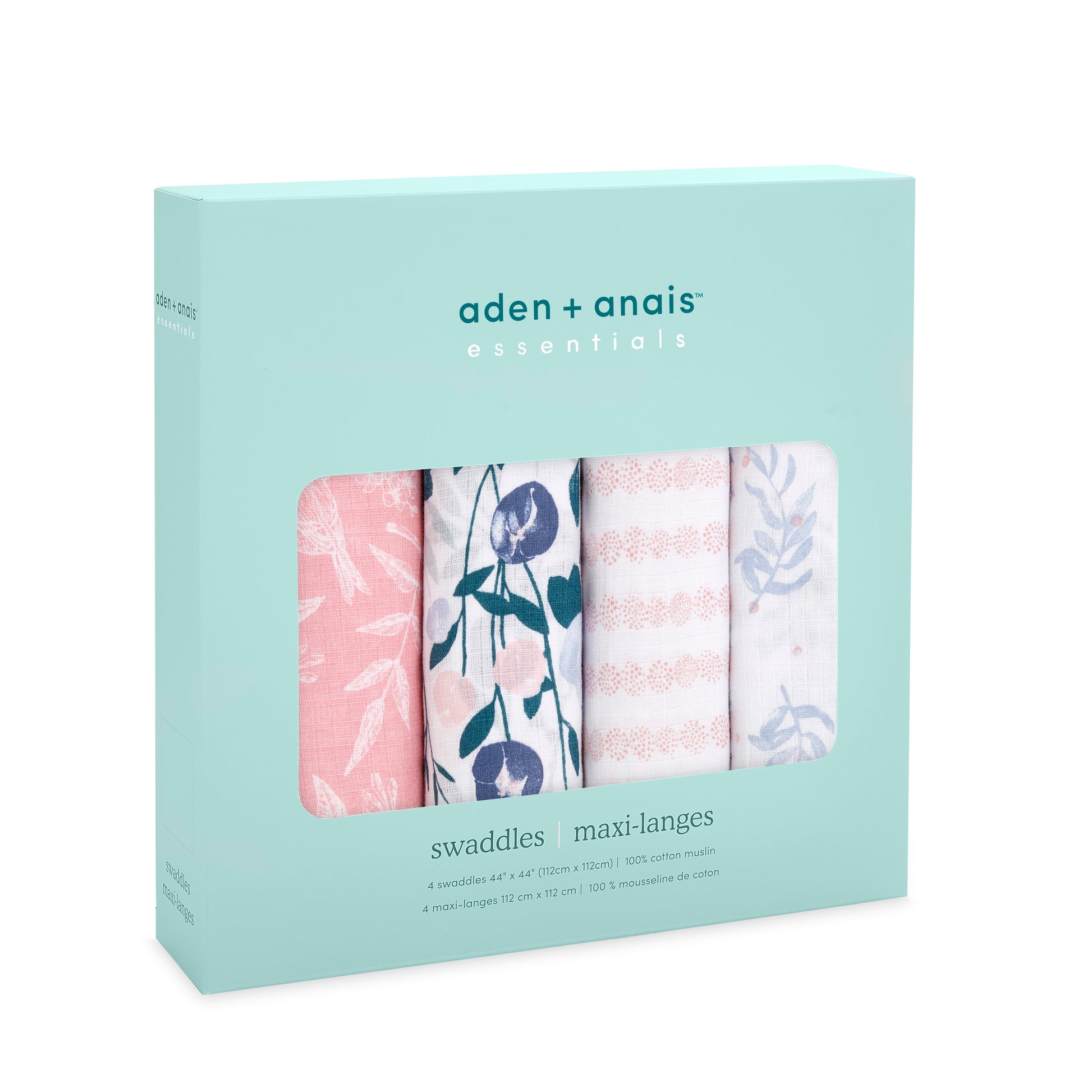 aden + anais™ essentials cotton muslin vystyklai (4 vnt.) - Tiny Humans