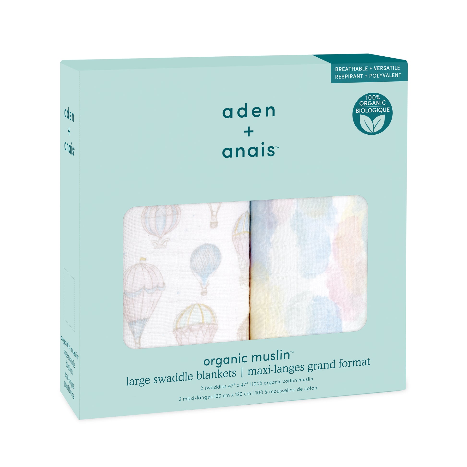 aden + anais™ organic muslin vystyklai (2 vnt.) - Tiny Humans