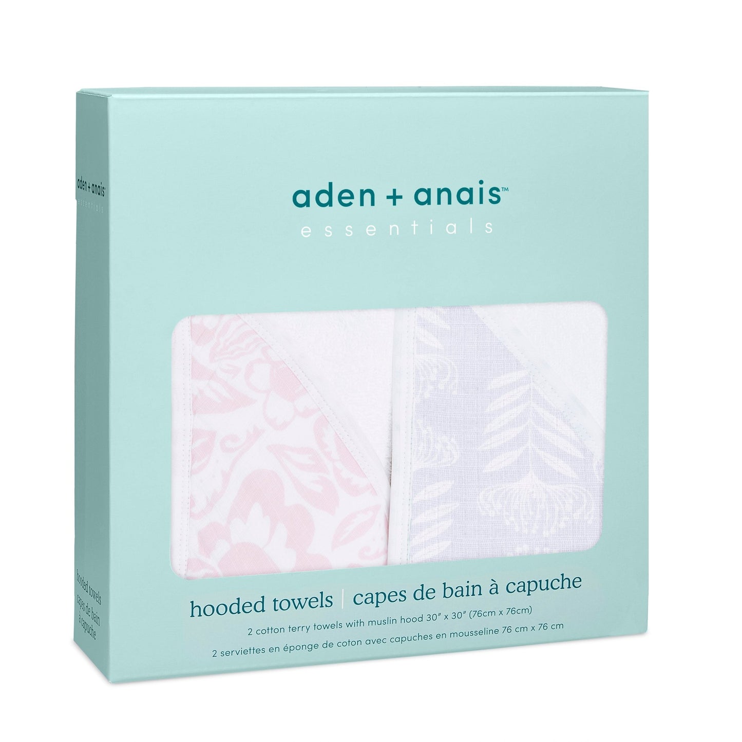 aden + anais™ essentials rankšluosčiai su gobtuvu (2 vnt.) - Tiny Humans