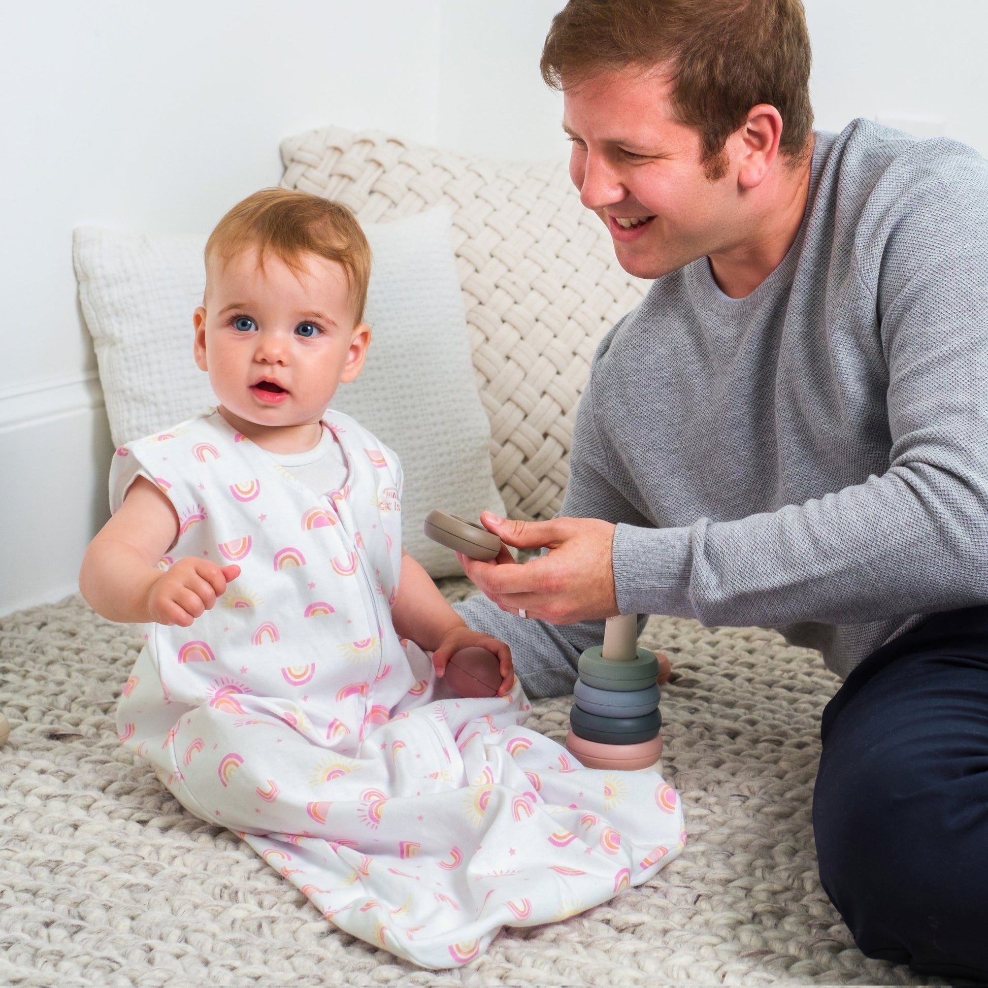 HALO SLEEPSACK® Sunshine Rainbows miegmaišis 0.5 TOG - Tiny Humans