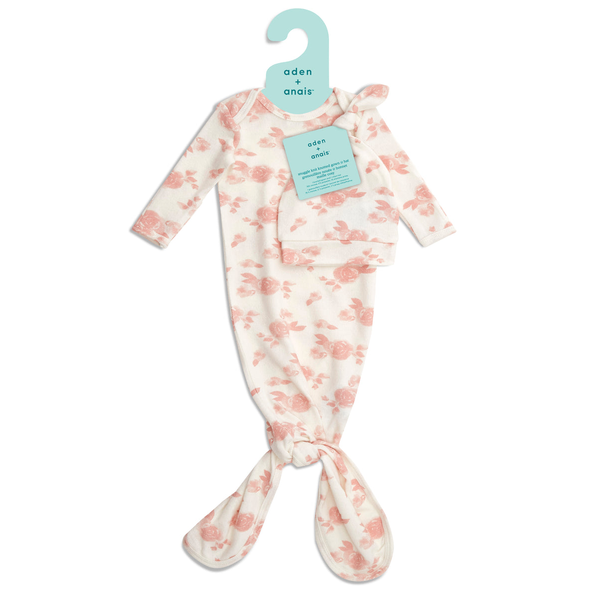 aden + anais SNUGGLE KNIT™ surišamas smėlinukas + kepurėlė