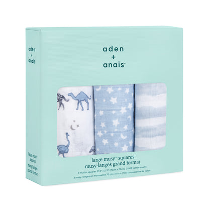 aden + anais™ organic cotton muslin merliukai (3 vnt.) - Tiny Humans