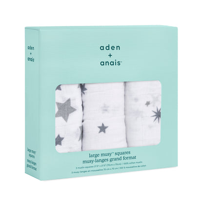 aden + anais™ organic cotton muslin merliukai (3 vnt.) - Tiny Humans