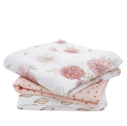 aden + anais™ organic cotton muslin merliukai (3 vnt.) - Tiny Humans