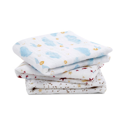 aden + anais™ organic cotton muslin merliukai (3 vnt.) - Tiny Humans
