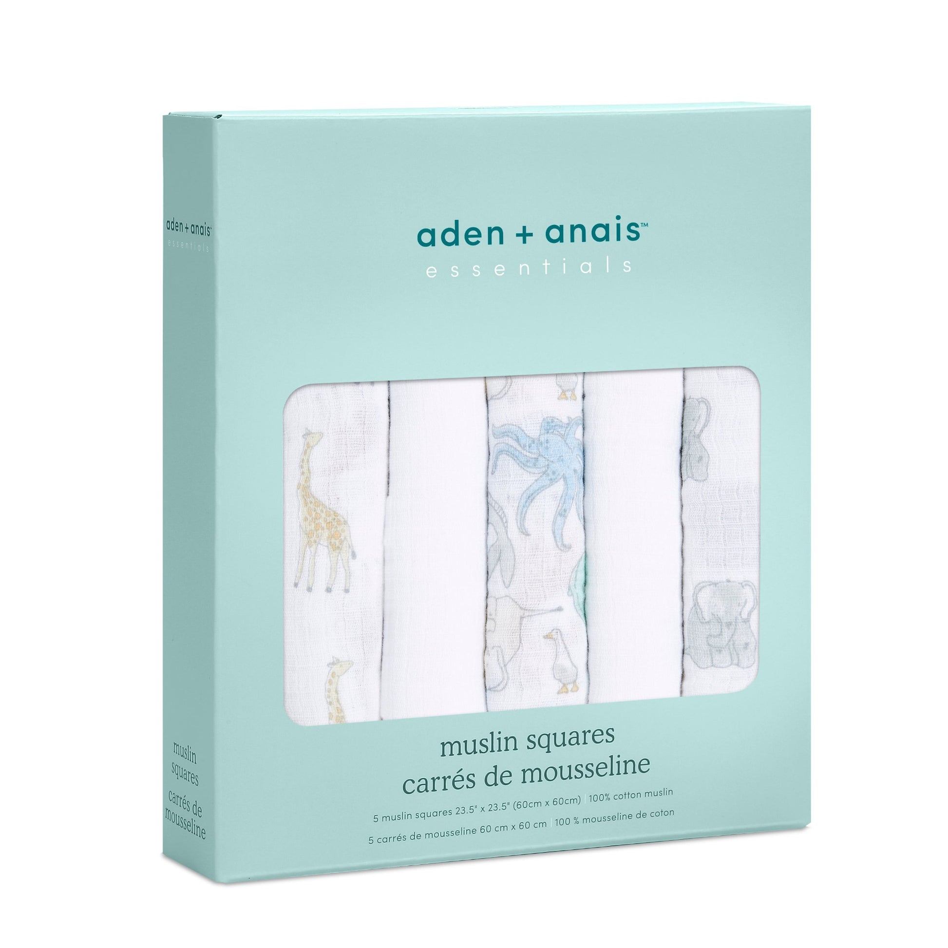 aden + anais™ essentials classic muslin merliukai (5 vnt.) - Tiny Humans