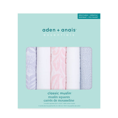 aden + anais™ essentials classic muslin merliukai (5 vnt.) - Tiny Humans