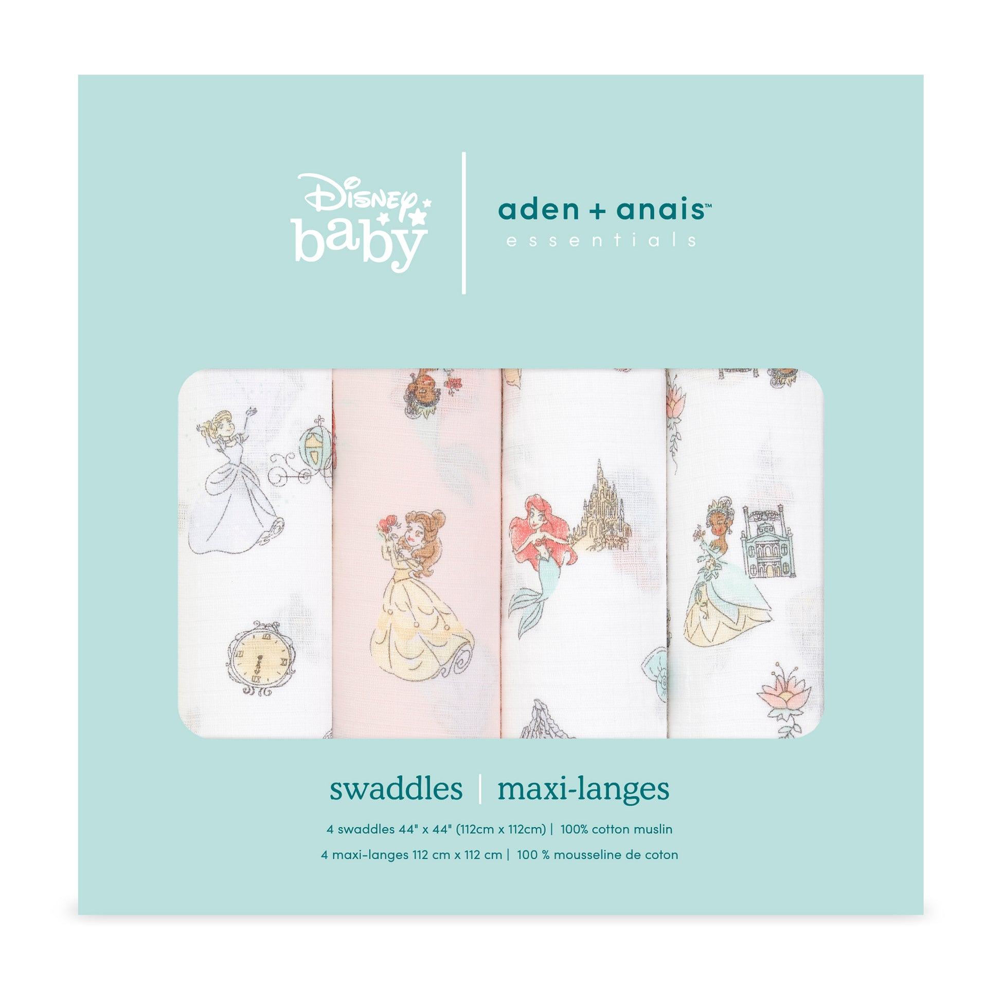 aden + anais™ essentials cotton muslin vystyklai (4 vnt.) - Tiny Humans