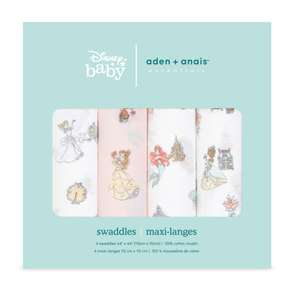 aden + anais™ essentials cotton muslin vystyklai (4 vnt.) - Tiny Humans