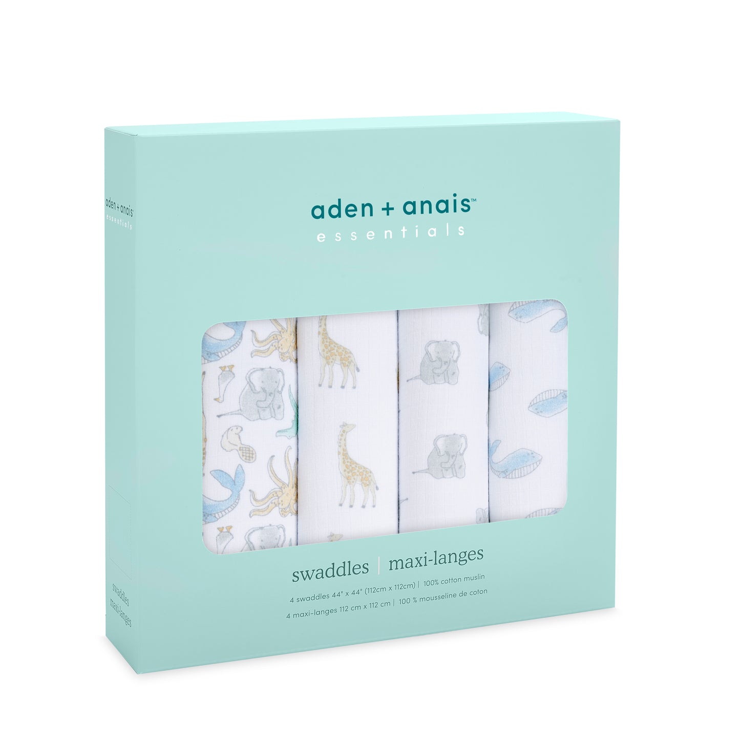 aden + anais™ essentials cotton muslin vystyklai (4 vnt.) - Tiny Humans