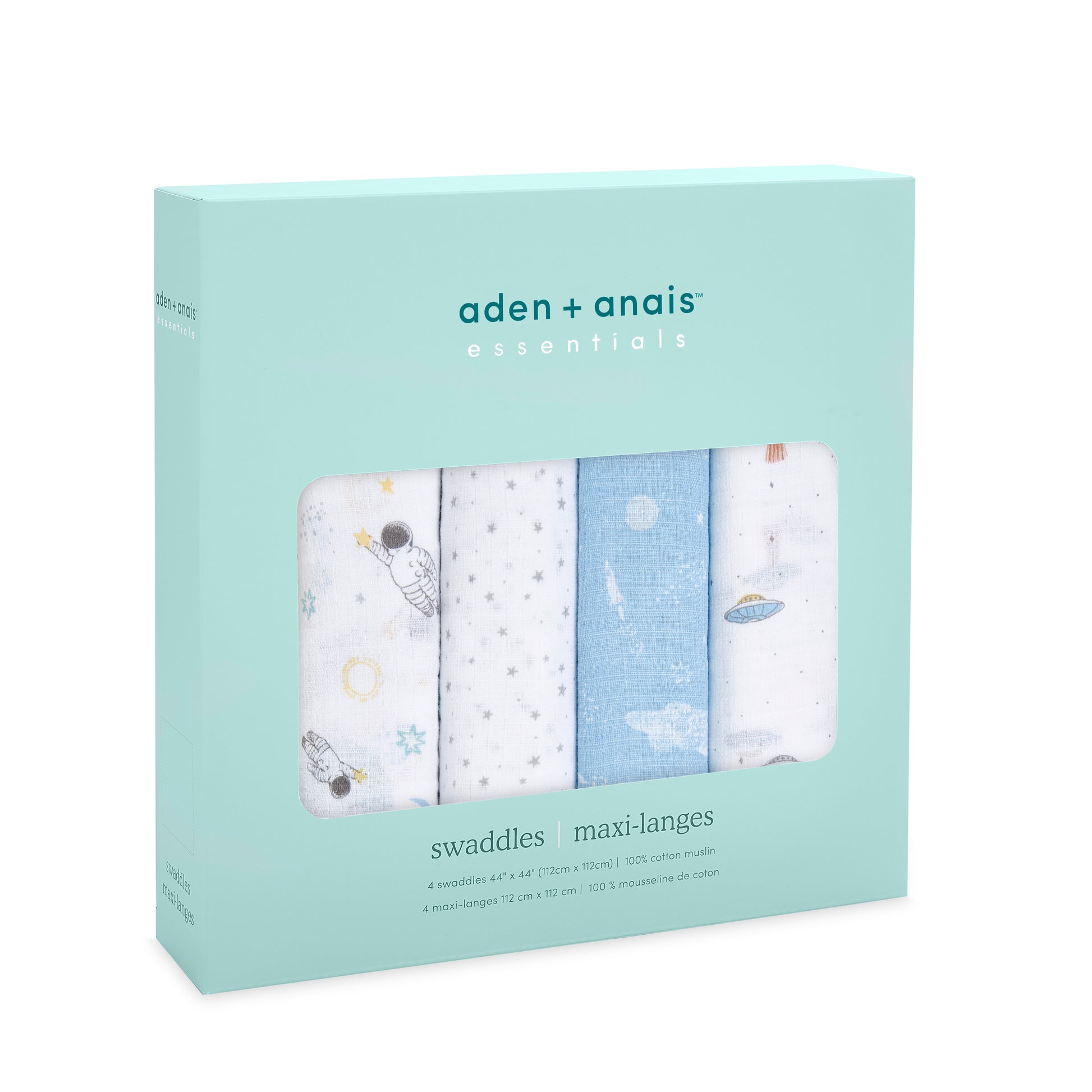 aden + anais™ essentials cotton muslin vystyklai (4 vnt.) - Tiny Humans