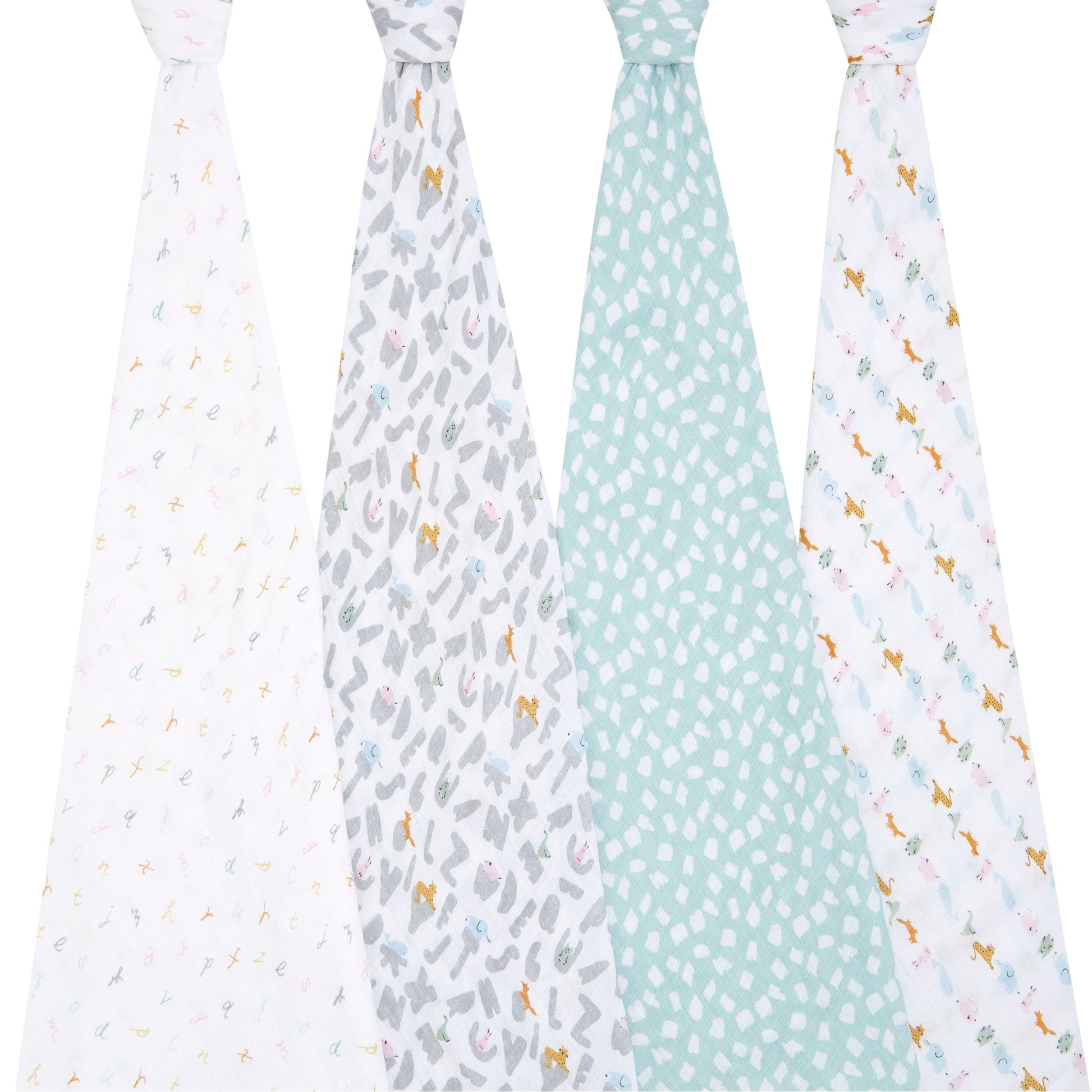 aden + anais™ essentials cotton muslin vystyklai (4 vnt.) - Tiny Humans