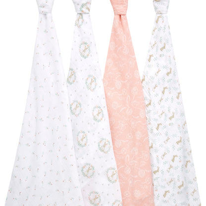 aden + anais™ essentials cotton muslin vystyklai (4 vnt.) - Tiny Humans