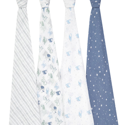 aden + anais™ essentials cotton muslin vystyklai (4 vnt.) - Tiny Humans