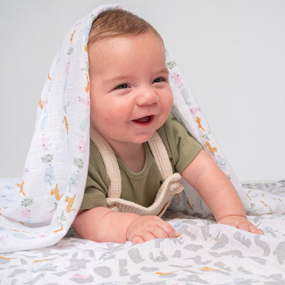 aden + anais™ essentials cotton muslin vystyklai (4 vnt.) - Tiny Humans