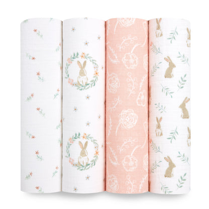aden + anais™ essentials cotton muslin vystyklai (4 vnt.) - Tiny Humans