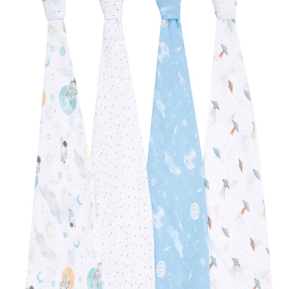 aden + anais™ essentials cotton muslin vystyklai (4 vnt.) - Tiny Humans
