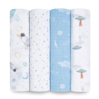 aden + anais™ essentials cotton muslin vystyklai (4 vnt.) - Tiny Humans