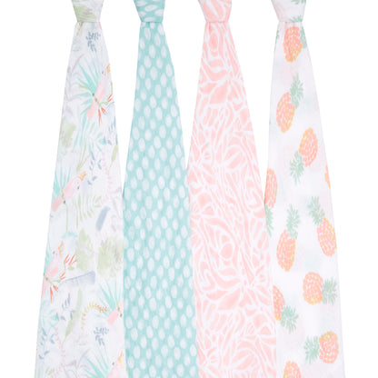 aden + anais™ essentials cotton muslin vystyklai (4 vnt.) - Tiny Humans