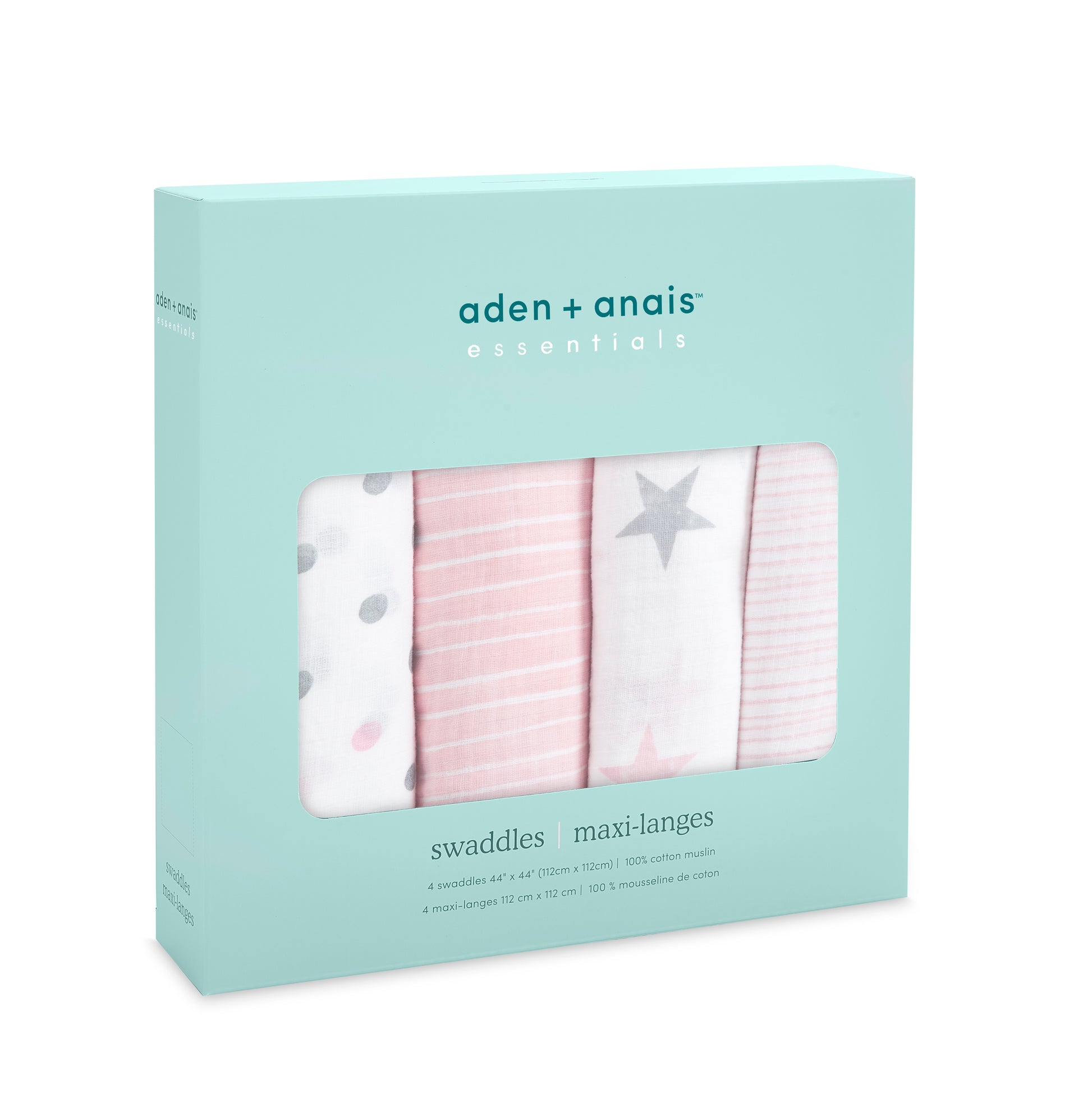 aden + anais™ essentials cotton muslin vystyklai (4 vnt.) - Tiny Humans