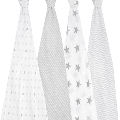 aden + anais™ essentials cotton muslin vystyklai (4 vnt.) - Tiny Humans