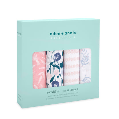 aden + anais™ essentials cotton muslin vystyklai (4 vnt.) - Tiny Humans