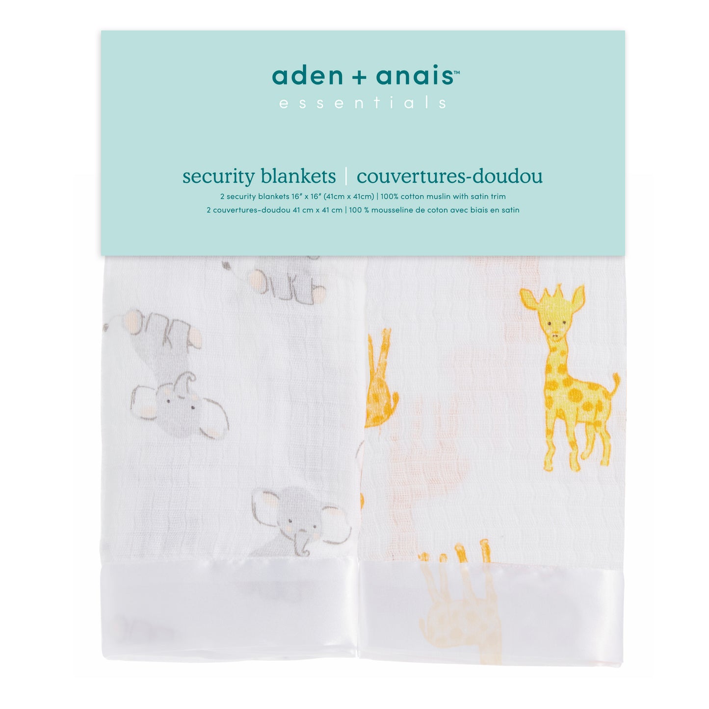 aden + anais™ essentials security blanket miego merliukas (2 vnt.) - Tiny Humans