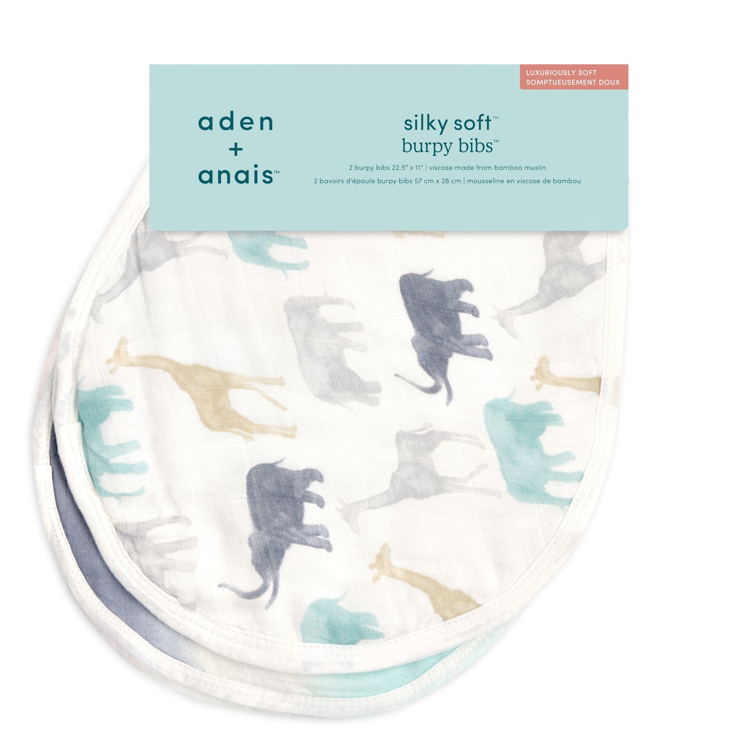 aden + anais™ Boutique Silky Soft burpy bib seilinukas (2 vnt.) - Tiny Humans
