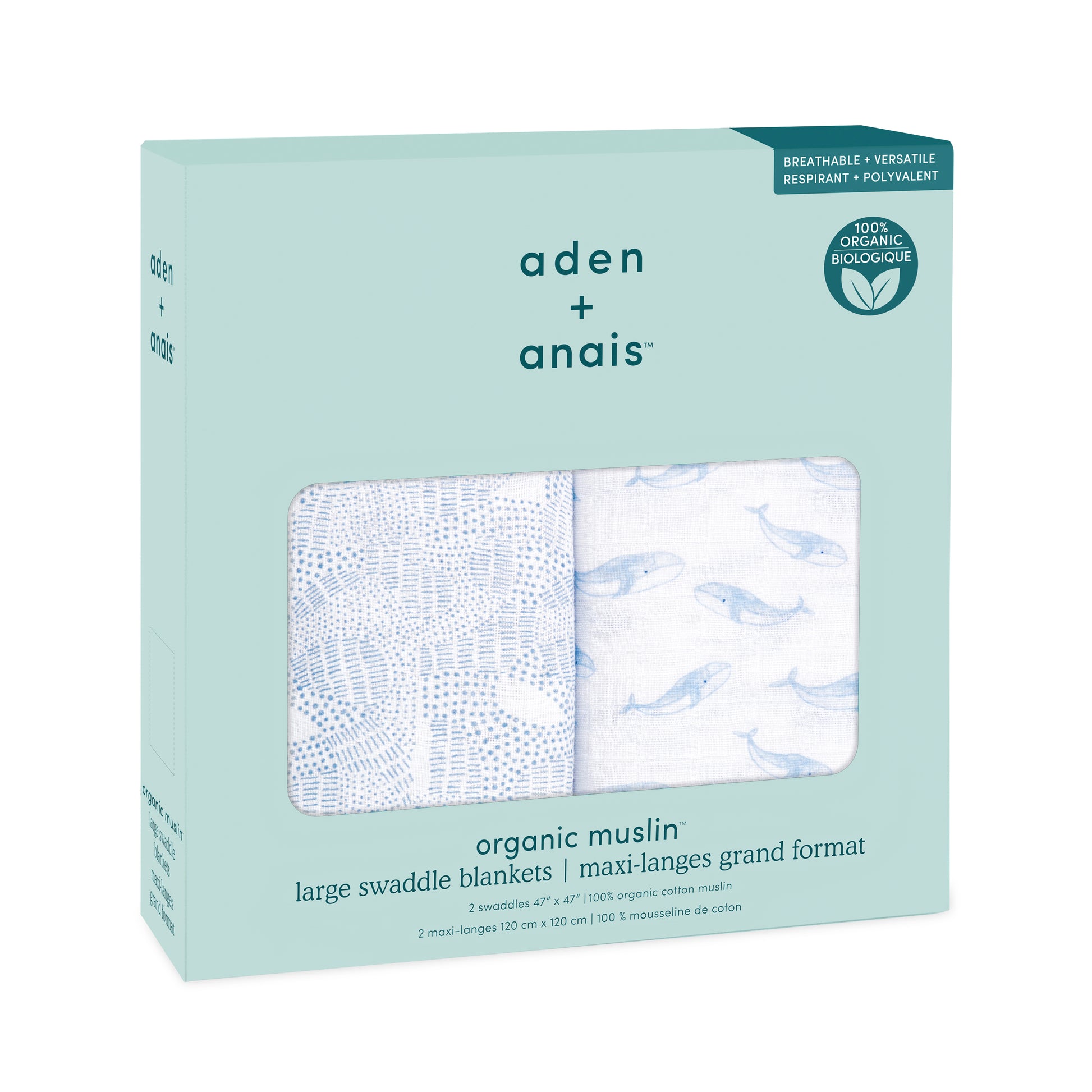 aden + anais™ organic muslin vystyklai (2 vnt.) - Tiny Humans