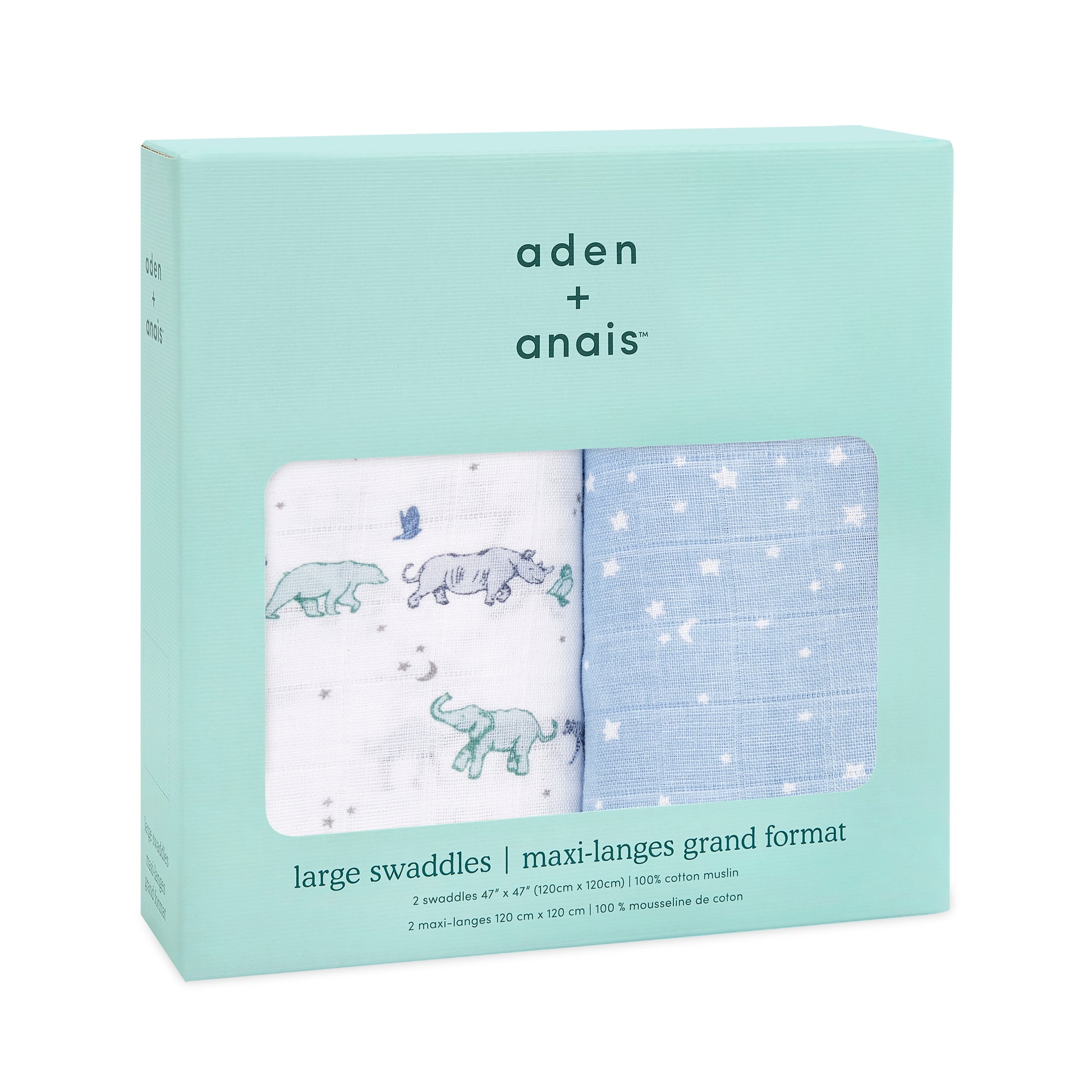 aden + anais™ Boutique muslin vystyklai (2 vnt.) - Tiny Humans